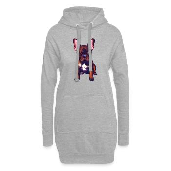 Bulldogge Hundehalter Hund Hundebesitzer Hunde - Hoodie-Kleid - Grau meliert - Vorne