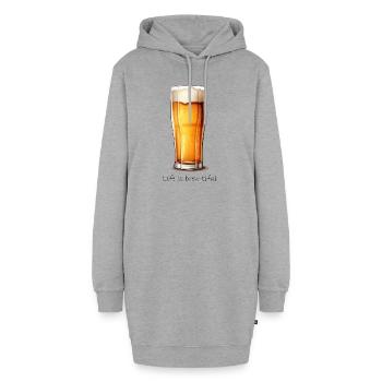 life is brew-tiful - Hoodie-Kleid - Grau meliert - Vorne