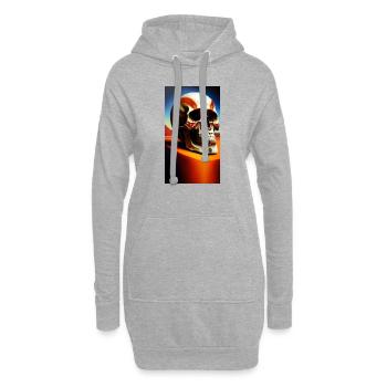 Mexiko Schädel - Hoodie-Kleid - Grau meliert - Vorne
