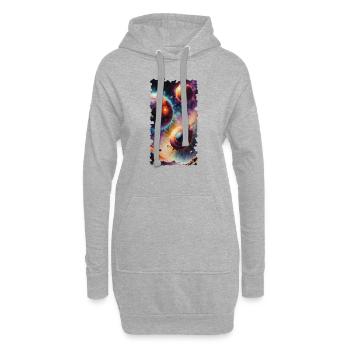 Space Planets Watercolor - Hoodie-Kleid - Grau meliert - Vorne