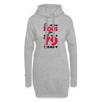 j'ai 79 ans / t-shirt 79 ans / anniversaire 79 ans - Sweat-shirt à capuche long Femme - gris chiné - Devant
