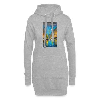 Pariser Weihnachtsnacht Paris Nuit de Noël - Sweat-shirt à capuche long Femme - gris chiné - Devant