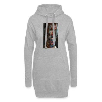 420Clikkk Logo - Sweat-shirt à capuche long Femme - gris chiné - Devant
