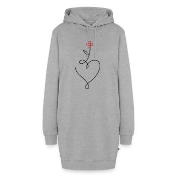 Blume - Hoodie-Kleid - Grau meliert - Vorne