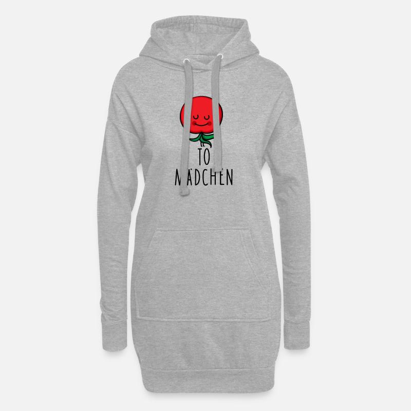 Mädchen als Tomate - Hoodie-Kleid - Grau meliert