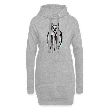 Eule - Hoodie-Kleid - Grau meliert - Vorne