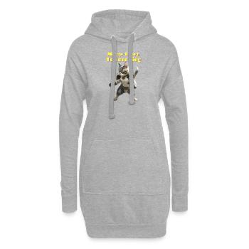 Miaulement vers ton roi - Sweat-shirt à capuche long Femme - gris chiné - Devant