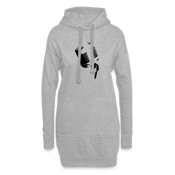 Microphone - Sweat-shirt à capuche long Femme - gris chiné - Devant