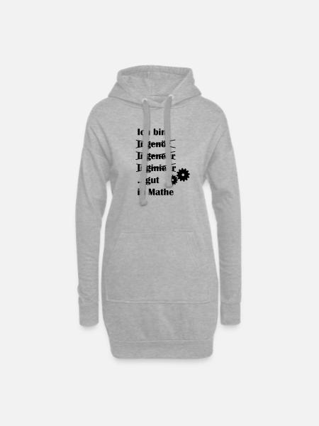 Ingenieur - Hoodie-Kleid - Grau meliert
