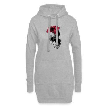 Albanischer Adler - Hoodie-Kleid - Grau meliert - Vorne