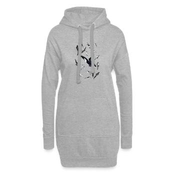 Dolphins and orca - Dolphins all around - Dauphins - Hoodie Dress - heather grey - Front