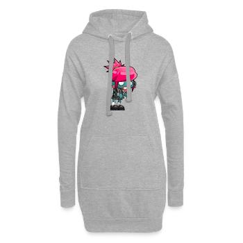 Zombie - Sweat-shirt à capuche long Femme - gris chiné - Devant