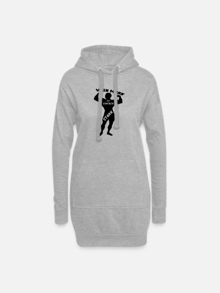 Starker Mann Ehe Liebe Paar Fitness Spruch Sport - Hoodie-Kleid - Grau meliert