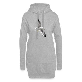 fliegende möwe vogel urlaub - Hoodie-Kleid - Grau meliert - Vorne