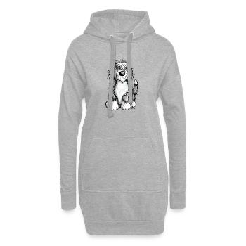 Mignon Bearded Collie - Sweat-shirt à capuche long Femme - gris chiné - Devant