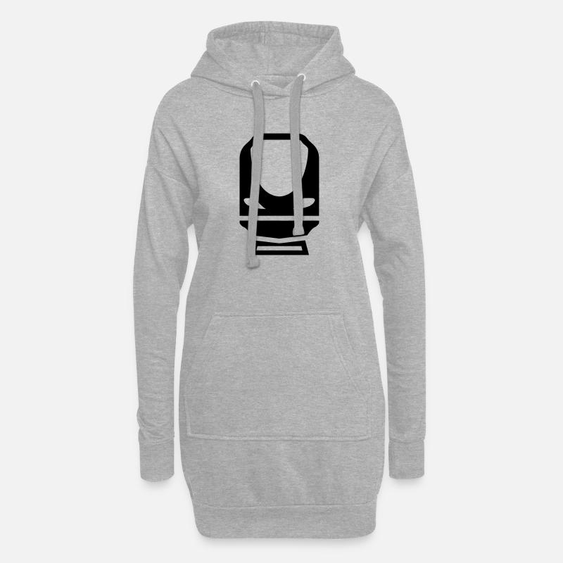 Cheminot / Chemin de fer / Train / Metro - Sweat-shirt à capuche long Femme - gris chiné