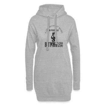 ich liebe Musik Musik hören Musiker Musikstil - Hoodie-Kleid - Grau meliert - Vorne