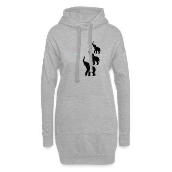 Éléphant Safari Afrique Éléphant Wildnis Cadeau - Sweat-shirt à capuche long Femme - gris chiné - Devant
