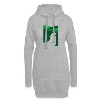 Wolf Silhouette - Hoodie Dress - heather grey - Front