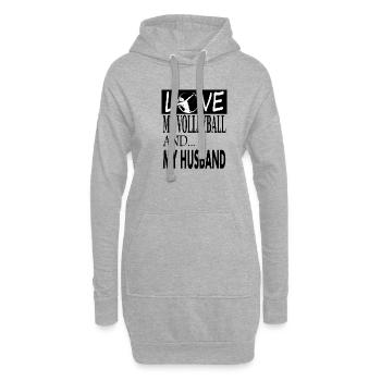 J’aime jouer au volleyball - Sweat-shirt à capuche long Femme - gris chiné - Devant