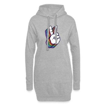 Mouvement pour la paix Signe de paix Signe de paix Amour - Sweat-shirt à capuche long Femme - gris chiné - Devant
