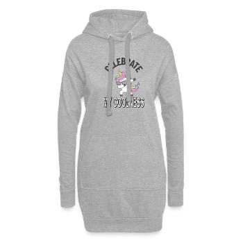 Einhorn mythisch Märchen Fee Pony Pink Geschenk - Hoodie-Kleid - Grau meliert - Vorne