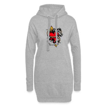 Tatouage tatouage Je suis tatoué idée cadeau - Sweat-shirt à capuche long Femme - gris chiné - Devant