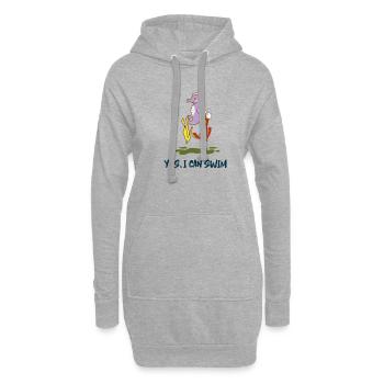 Hippocampe I can swim idée cadeau de plongée - Sweat-shirt à capuche long Femme - gris chiné - Devant