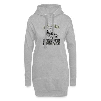 Manger, dormir, conduire un véhicule de chantier à chargement frontal - Sweat-shirt à capuche long Femme - gris chiné - Devant