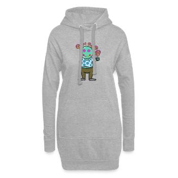 Süßigkeiten Bonbon Naschkatzen Nachspeise Lecker - Hoodie-Kleid - Grau meliert - Vorne