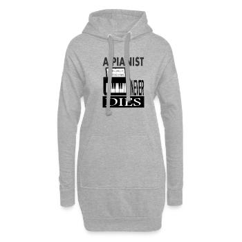 Piano spielen Pianist Musikinstrument Geschenkidee - Hoodie-Kleid - Grau meliert - Vorne