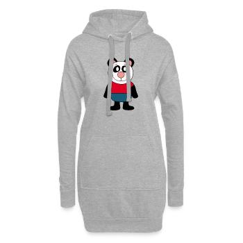 Panda Panda Ours Ours Ours Visage Ours Yeux mignons - Sweat-shirt à capuche long Femme - gris chiné - Devant