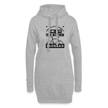 Unterschätze nie Frau mit Fahrrad Radfahren gift - Hoodie-Kleid - Grau meliert - Vorne