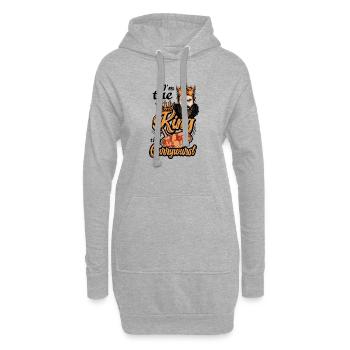 Je suis le roi de la Currywurst - Sweat-shirt à capuche long Femme - gris chiné - Devant