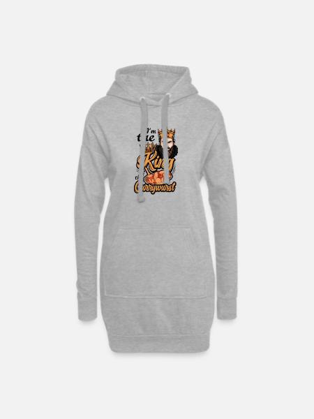 I‘m the King of the Currywurst - Hoodie-Kleid - Grau meliert
