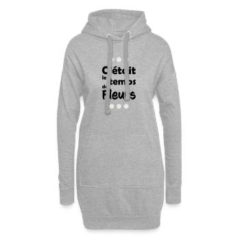 C'était le temps des fleurs - Sweat-shirt à capuche long Femme - gris chiné - Devant