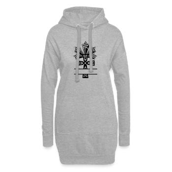 Keltisches Kreuz Fünf-Sterne-Monogramm - Hoodie-Kleid - Grau meliert - Vorne