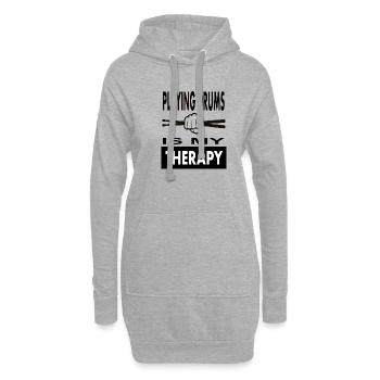 Drummer playing drums musician gift idea - Hoodie Dress - heather grey - Front