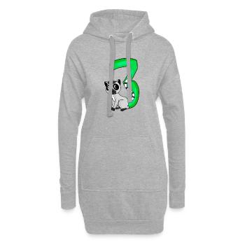 3 Geburtstag 3 Jahre alt mit Tier Motiv - drei - Hoodie-Kleid - Grau meliert - Vorne