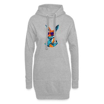 Strahlendes Roo-Revival - Hoodie-Kleid - Grau meliert - Vorne