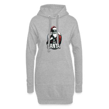 Santa Rocker - Trendige Weihnachten - Hoodie-Kleid - Grau meliert - Vorne