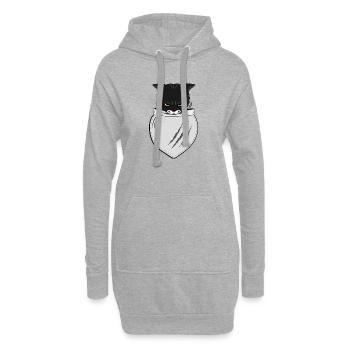 Chat de poche | Cadeaux pour les amoureux des chats - Sweat-shirt à capuche long Femme - gris chiné - Devant