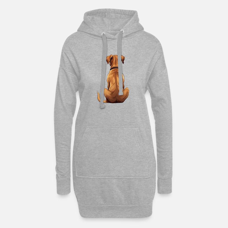 Rhodesian Ridgeback - Hoodie-Kleid - Grau meliert