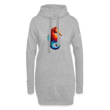 Seepferdchen - Hoodie-Kleid - Grau meliert - Vorne