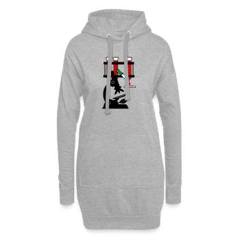 Microschoop de don de sang - Sweat-shirt à capuche long Femme - gris chiné - Devant