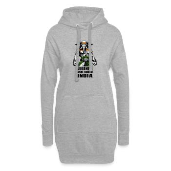 Motif de légendes d'éléphants d'Inde - Sweat-shirt à capuche long Femme - gris chiné - Devant