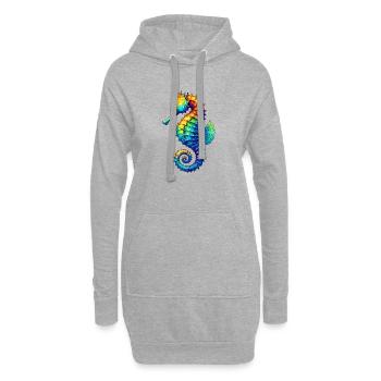 Seepferdchen - Hoodie-Kleid - Grau meliert - Vorne