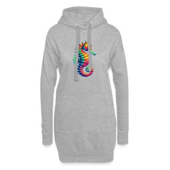 Seepferdchen - Hoodie-Kleid - Grau meliert - Vorne