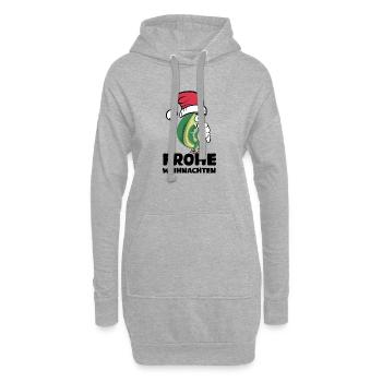 avocat joyeux noël barbe dessin animé logo de dessin animé - Sweat-shirt à capuche long Femme - gris chiné - Devant