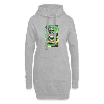Skull & Snake Neon Edition - Hoodie-Kleid - Grau meliert - Vorne